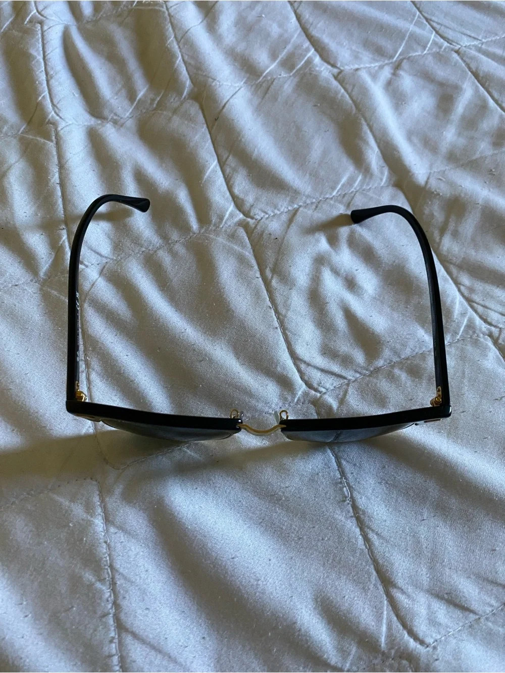 Ray-Ban Black & Gold Clubmaster Sunglasses with Green Lenses